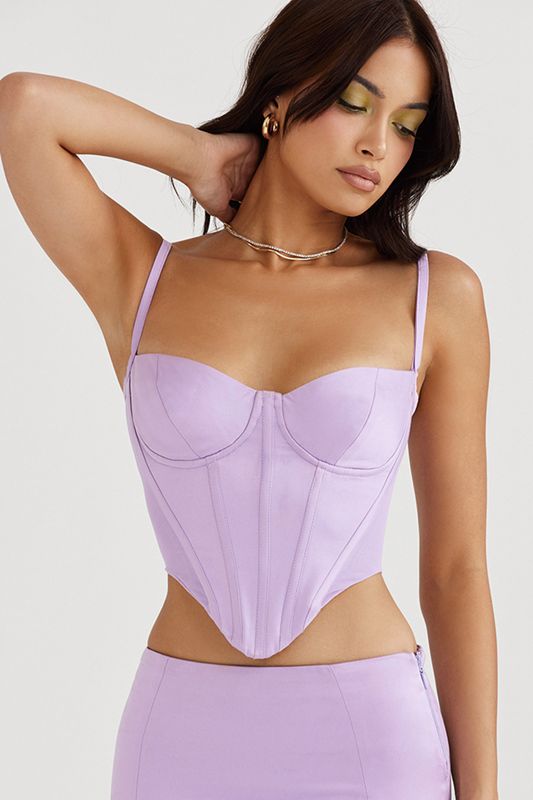 Corset House Of Cb Satin Violette | UBF-358906