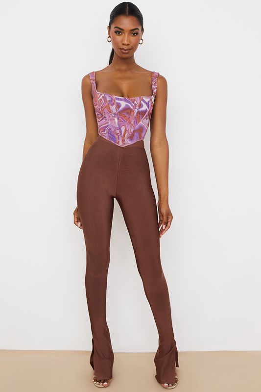 Pantalon House Of Cb High Waisteds Chocolat | NIH-572384