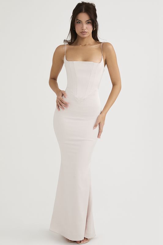 Peignoir House Of Cb Satin Maxi Blanche | WNF-301798