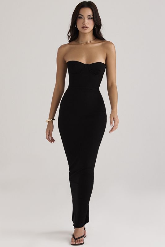 Peignoir House Of Cb Strapless Maxi Noir | WVF-069218