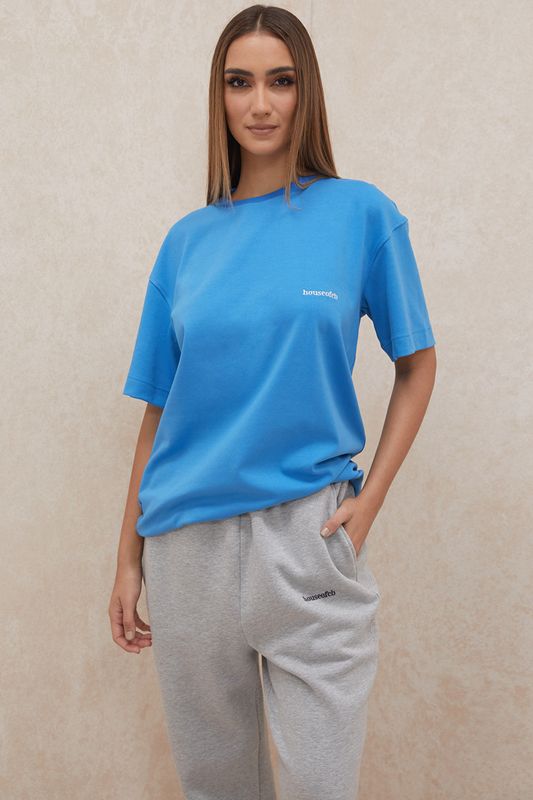 T Shirts House Of Cb Oversized Coton Jersey Bleu | OFJ-150297