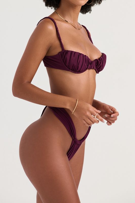 Bikini House Of Cb Ruched Bordeaux | ODL-305749