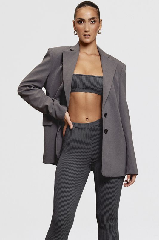 Blazer House Of Cb Grey Oversized Grise Foncé | NYV-094275