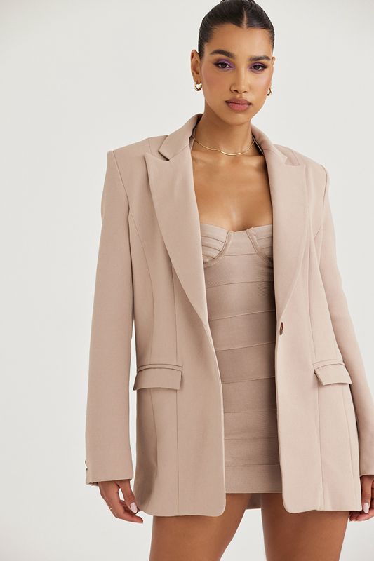 Blazer House Of Cb Oversized Beige | XDM-265849