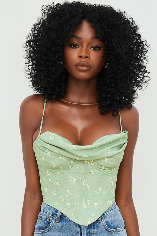 Body House Of Cb Floral Draped Vert Olive | NPH-826903