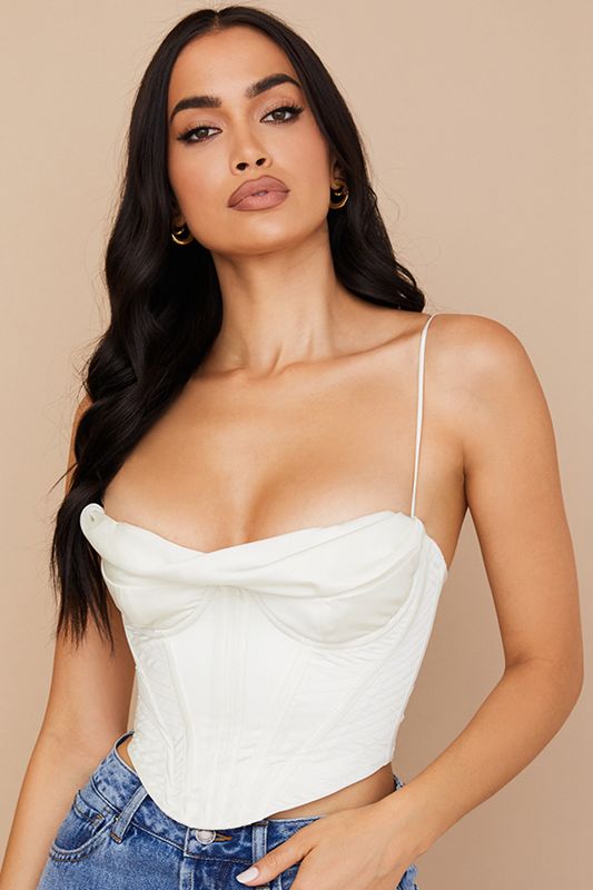 Body House Of Cb Satin Draped Blanche | JOR-480671