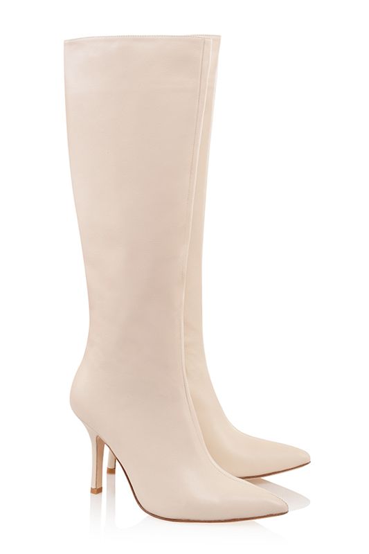 Bottes House Of Cb Cuir Knee High Blanche | AVW-806135