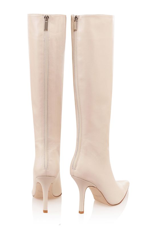 Bottes House Of Cb Cuir Knee High Blanche | AVW-806135