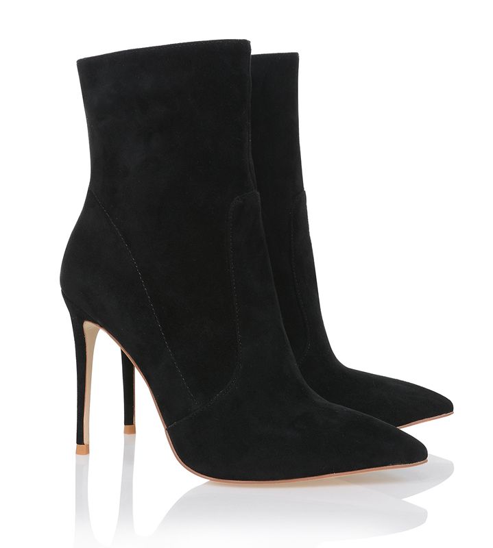 Bottes House Of Cb Daim Stiletto Ankle Noir | MWT-908537