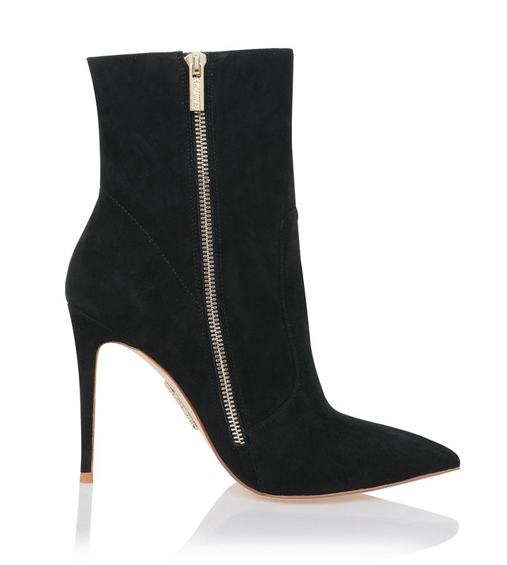 Bottes House Of Cb Daim Stiletto Ankle Noir | MWT-908537