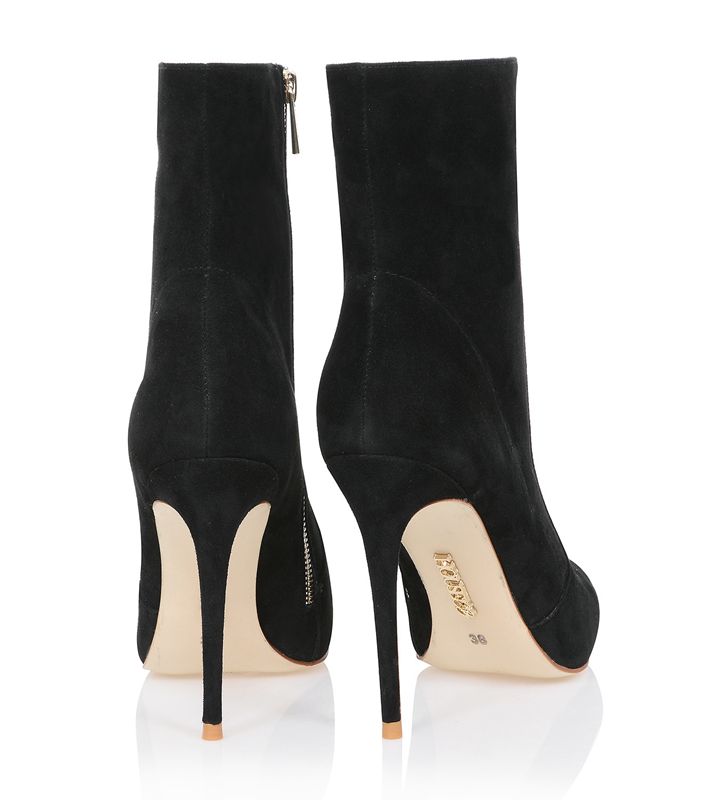 Bottes House Of Cb Daim Stiletto Ankle Noir | MWT-908537