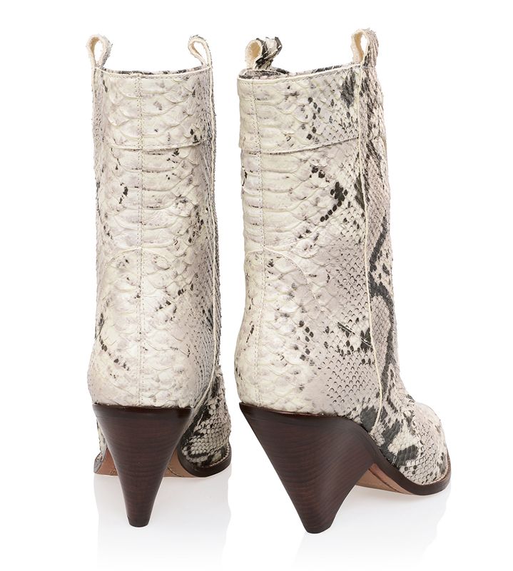 Bottes House Of Cb Grey Skin Low Calf Cowboy Blanche | BRG-186049