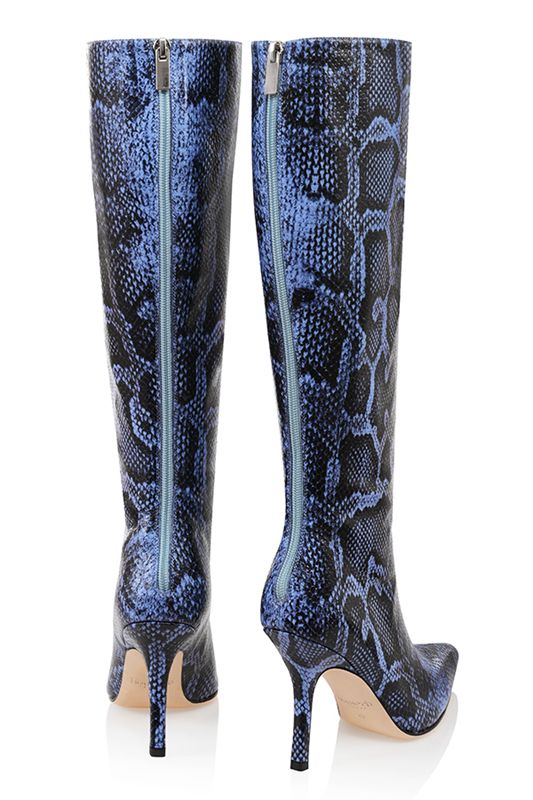 Bottes House Of Cb Print Cuir Knee High Bleu | YOA-201645