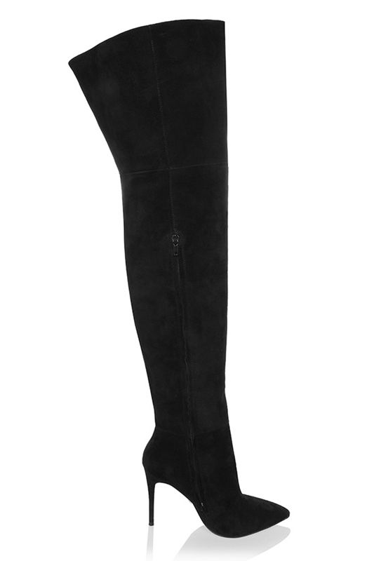 Bottes House Of Cb Real Daim Thigh Noir | YUQ-149370