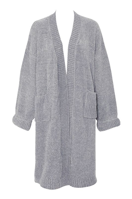 Cardigan House Of Cb Chenille Slouchy Grise | HTB-403987