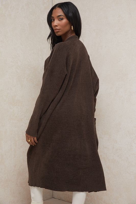 Cardigan House Of Cb Knit Oversized Chocolat | EUB-034219