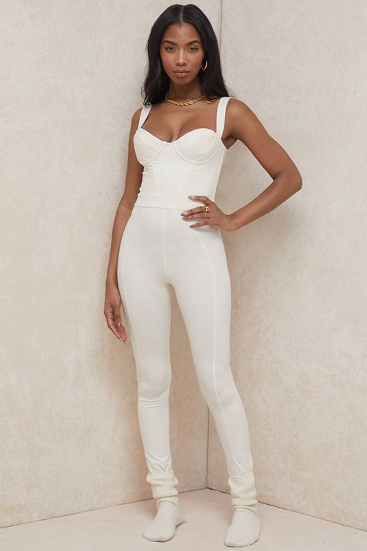 Combinaison House Of Cb White Stretch Jersey Blanche | UQW-493210