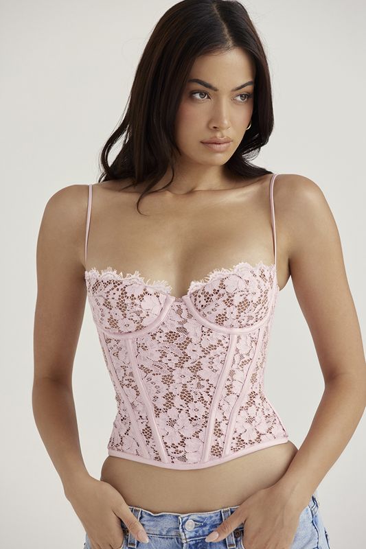 Corset House Of Cb Dentelle Underwired Rose | CEK-843791