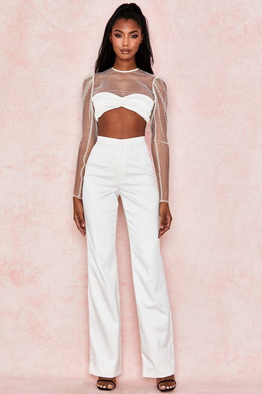 Hauts House Of Cb Crystal Cropped Blanche | MRO-210386