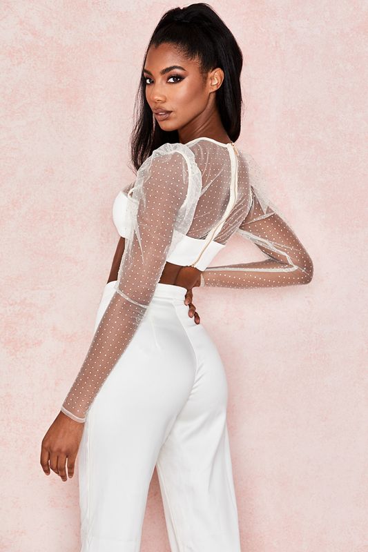 Hauts House Of Cb Crystal Cropped Blanche | MRO-210386