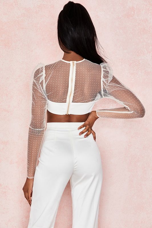 Hauts House Of Cb Crystal Cropped Blanche | MRO-210386