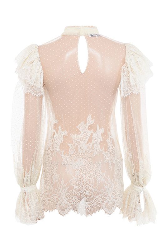 Hauts House Of Cb Dentelle Blouse Blanche | CPL-602859