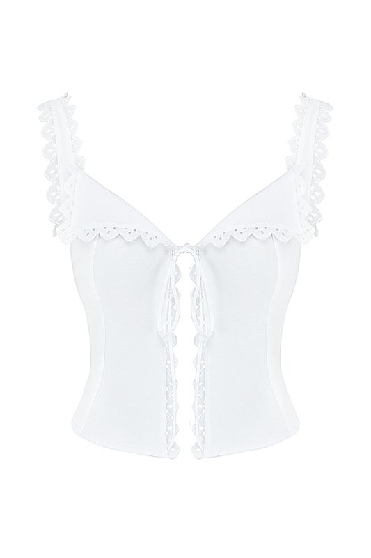 Hauts House Of Cb Dentelle Trim Blanche | HMT-621490