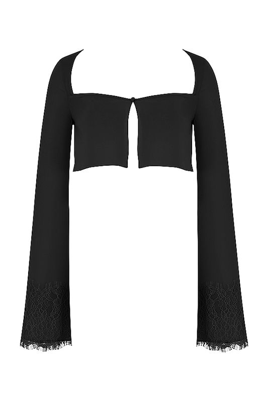 Hauts House Of Cb Georgette Cropped Noir | VRK-618920