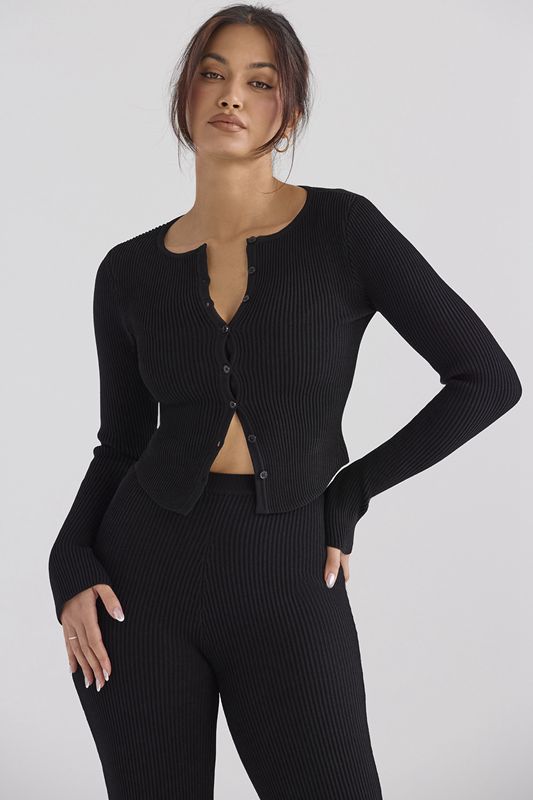 Hauts House Of Cb Nervuré Knit Noir | EKN-326897