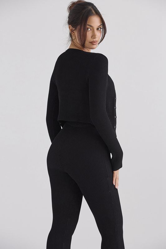 Hauts House Of Cb Nervuré Knit Noir | EKN-326897