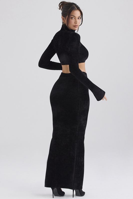 Jupe House Of Cb Chenille Maxi Noir | TRM-216930