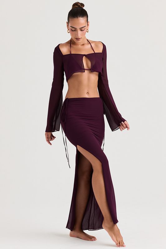 Jupe House Of Cb Cutout Maxi Bordeaux | XMZ-546123