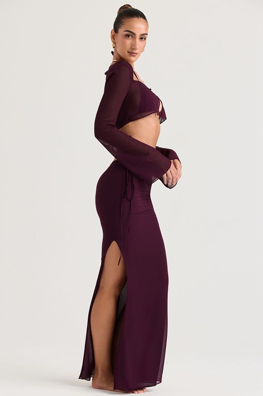 Jupe House Of Cb Cutout Maxi Bordeaux | XMZ-546123