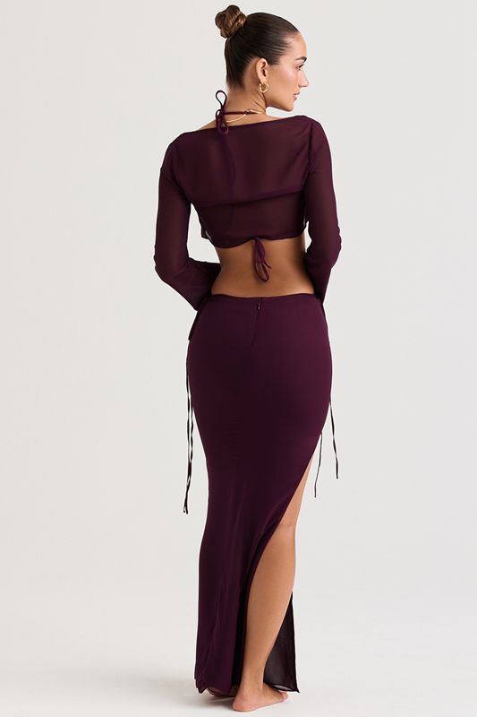 Jupe House Of Cb Cutout Maxi Bordeaux | XMZ-546123