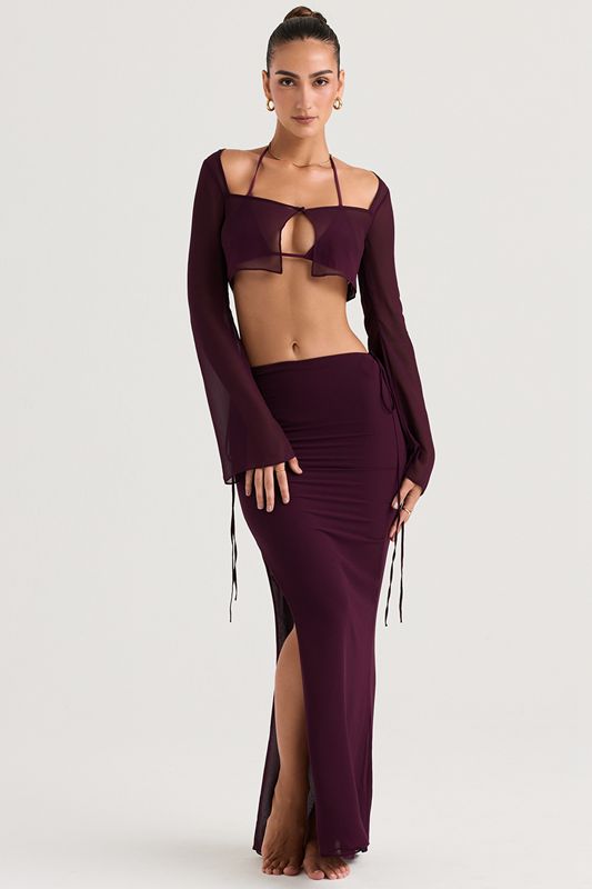 Jupe House Of Cb Cutout Maxi Bordeaux | XMZ-546123