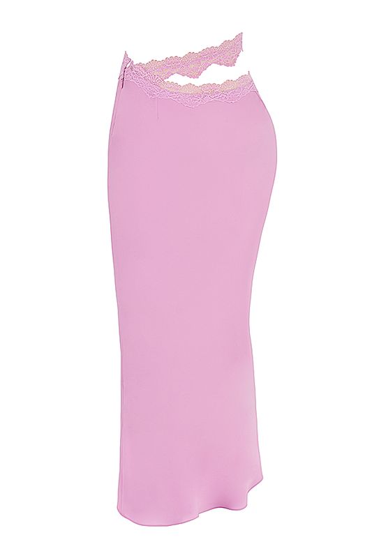 Jupe House Of Cb Dentelle Trim Maxi Rose | PQL-139284