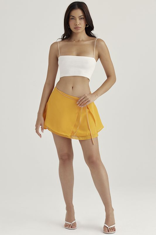 Jupe House Of Cb Floaty Layered Mini Orange | IWS-867231