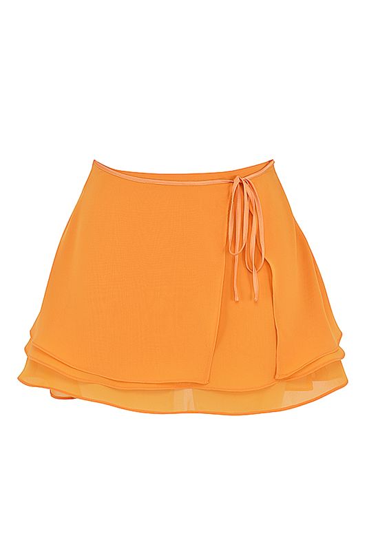 Jupe House Of Cb Floaty Layered Mini Orange | IWS-867231