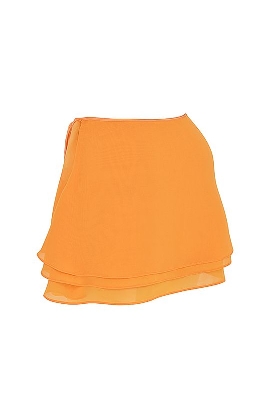 Jupe House Of Cb Floaty Layered Mini Orange | IWS-867231