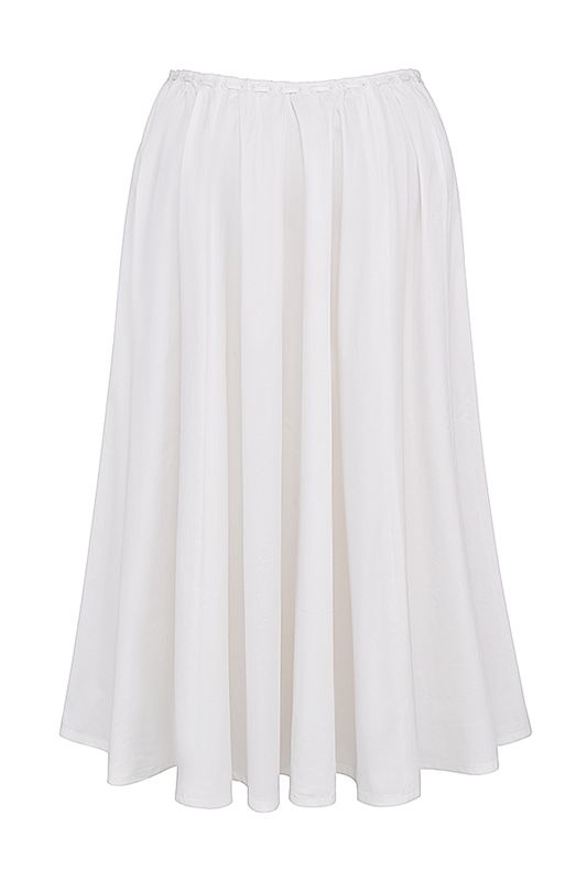 Jupe House Of Cb Gathered Midi Blanche | DOB-907123