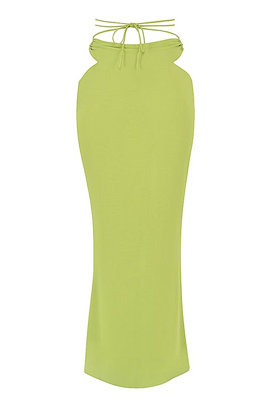 Jupe House Of Cb Green Georgette Maxi Vert Clair | XEU-435086