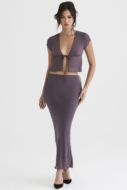 Jupe House Of Cb Mauve Bias Cut Maxi Violette | EQN-865273