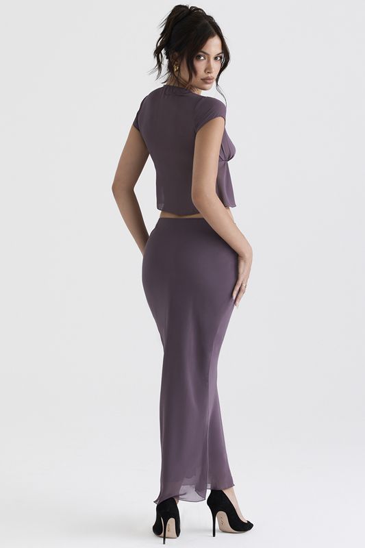 Jupe House Of Cb Mauve Bias Cut Maxi Violette | EQN-865273