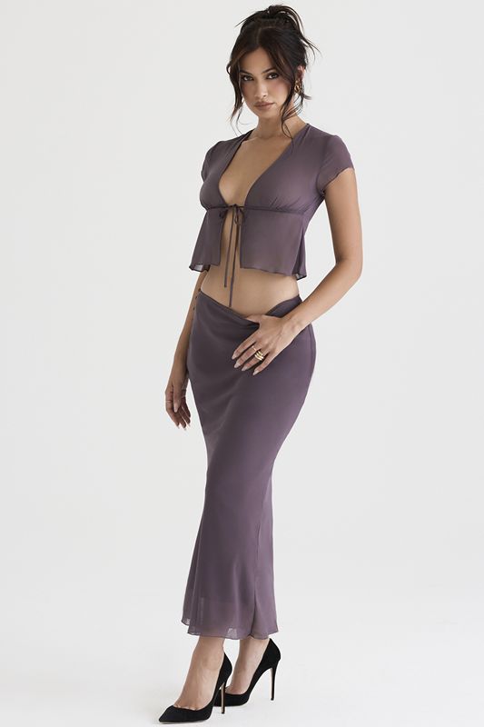 Jupe House Of Cb Mauve Bias Cut Maxi Violette | EQN-865273