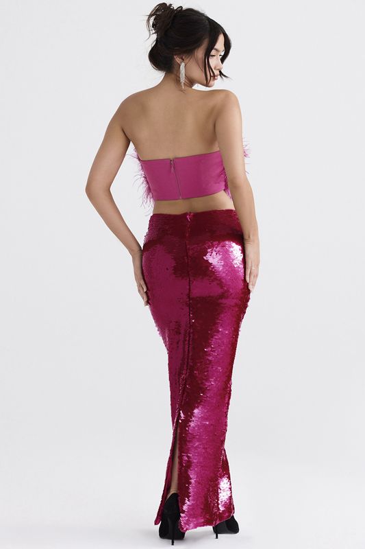 Jupe House Of Cb Pint Sequin Maxi Fushia | XBQ-496753