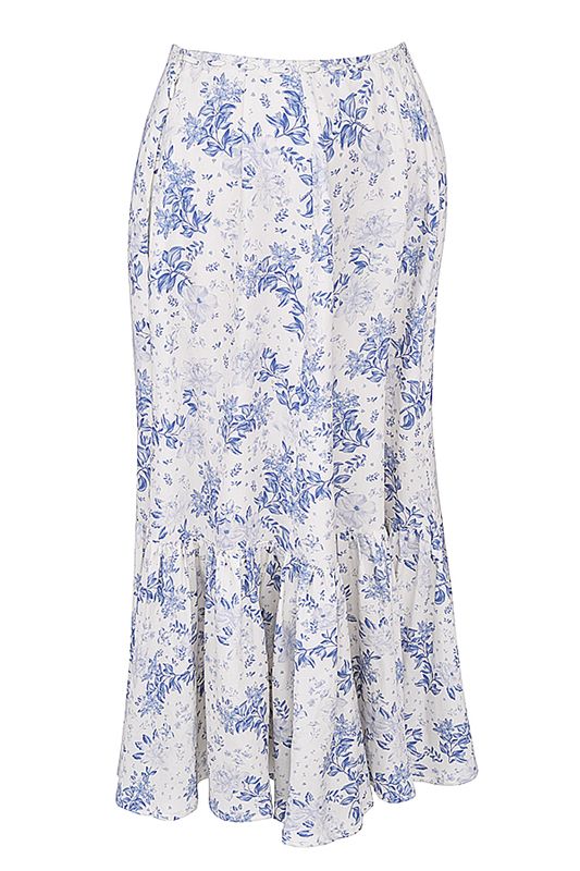 Jupe House Of Cb Print Midi Bleu | NXU-807561