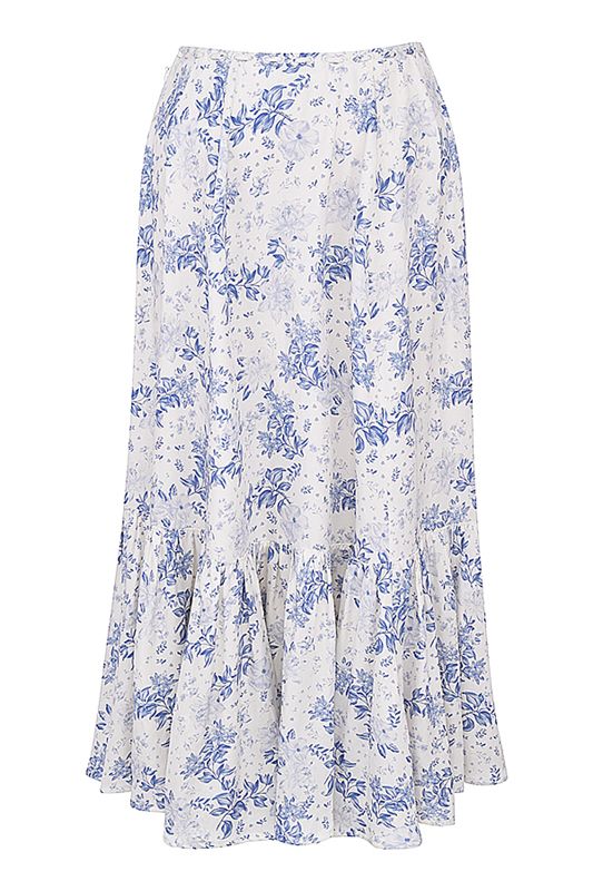 Jupe House Of Cb Print Midi Bleu | NXU-807561