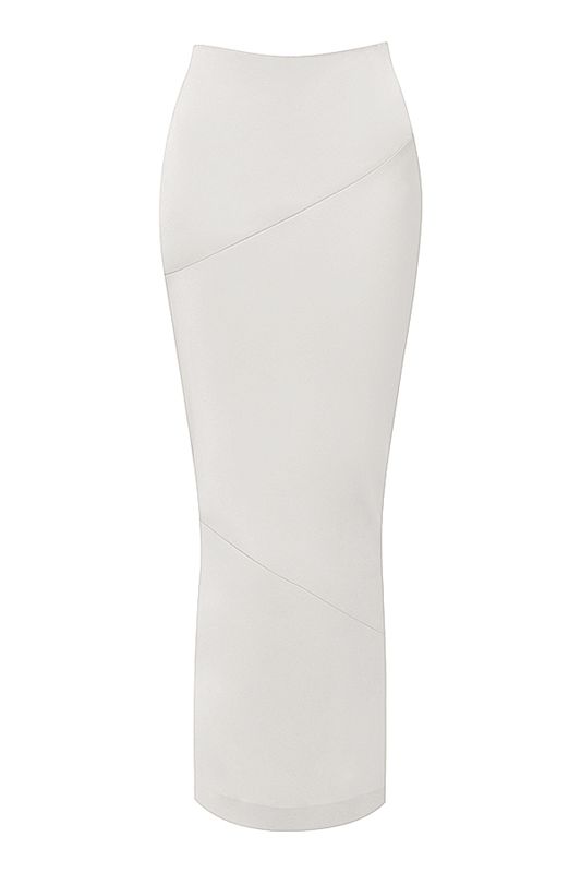 Jupe House Of Cb Satin Bias Cut Midi Blanche | FPY-726130