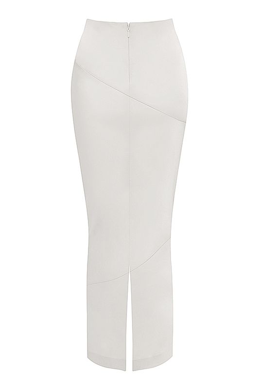 Jupe House Of Cb Satin Bias Cut Midi Blanche | FPY-726130