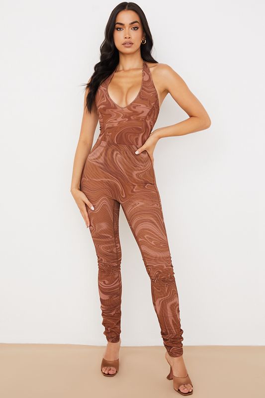 Leggings House Of Cb Mesh Marron | ZVP-157849